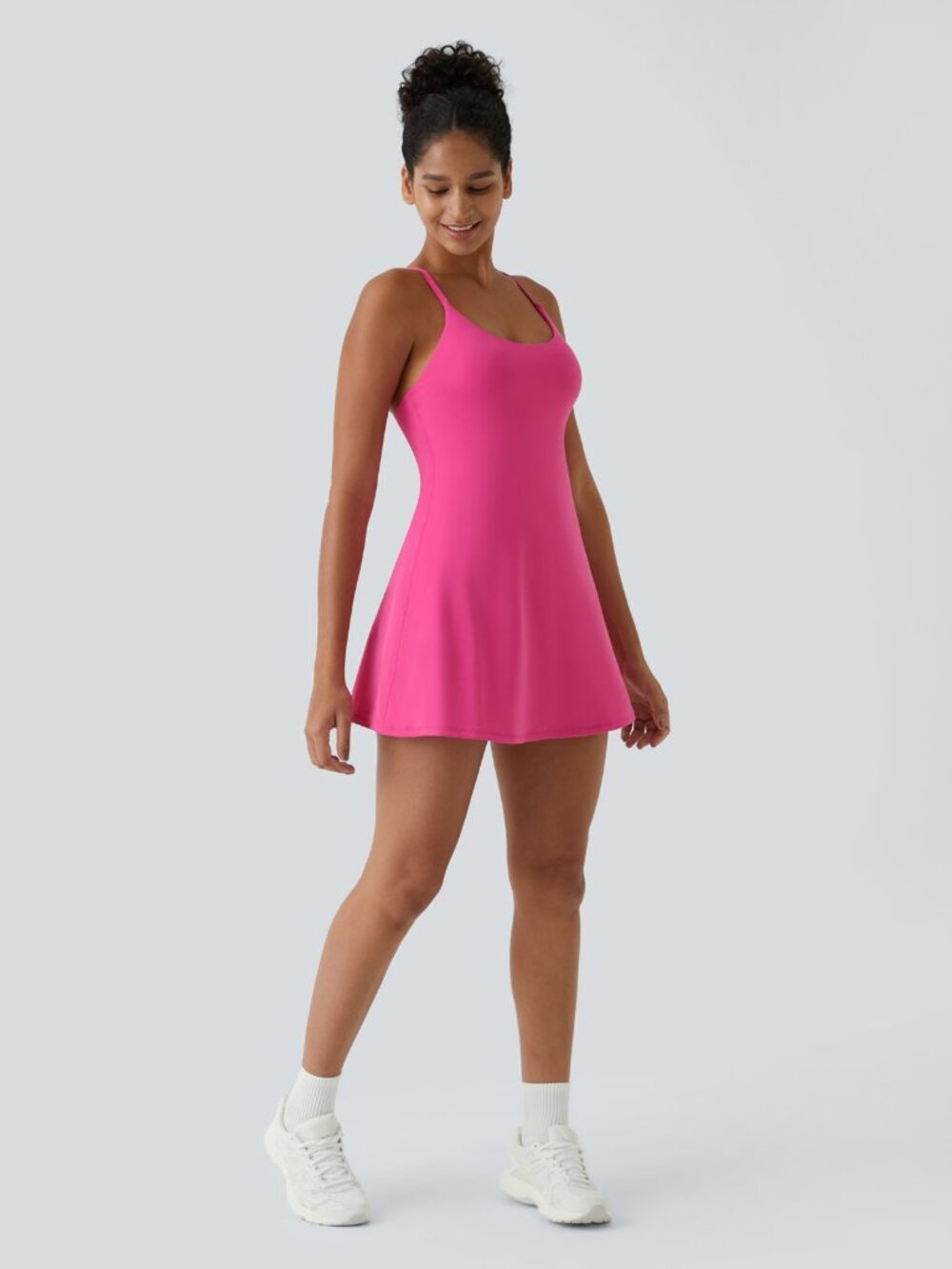 NEW HALARA Size Small Regular Softly-Zero Athletic Dress In Fuschia On The Go